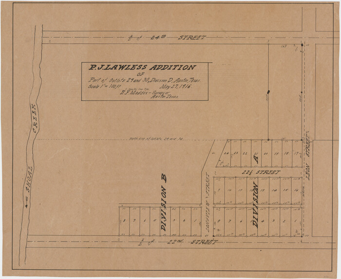 502, P.J. Lawless Addition of Part of Outlots 29 and 30, Division D, Austin, Texas., Maddox Collection