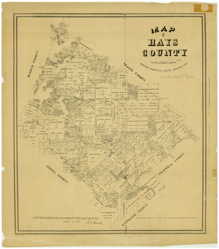 5029, Map of Hays County, Texas, Maddox Collection