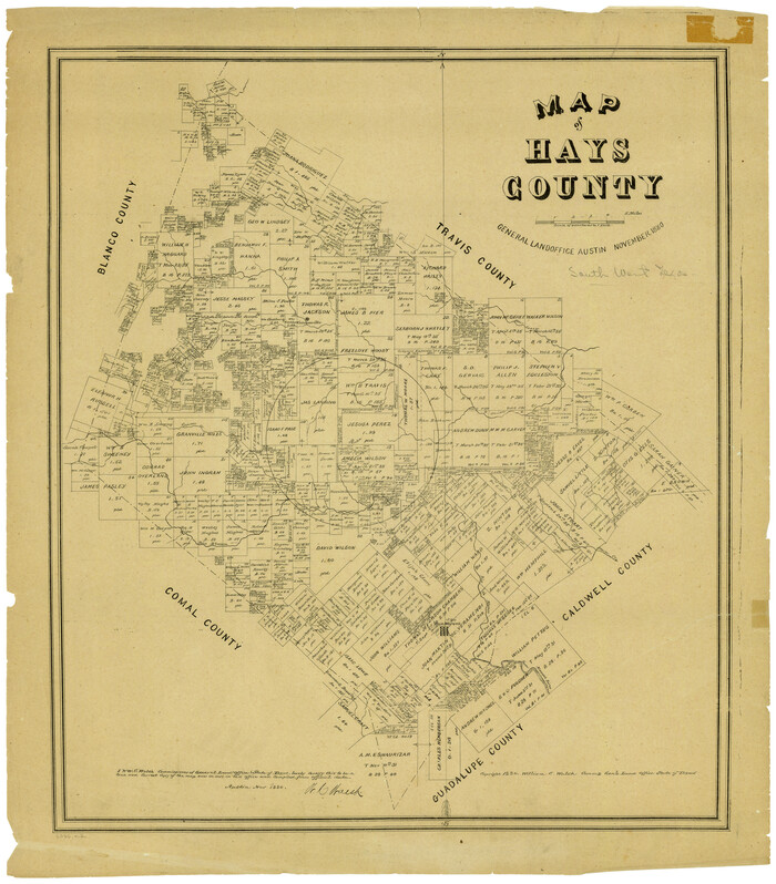 5029, Map of Hays County, Texas, Maddox Collection
