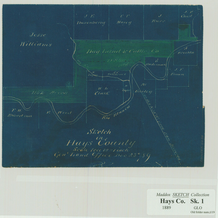 5038, Sketch in Hays County, Maddox Collection