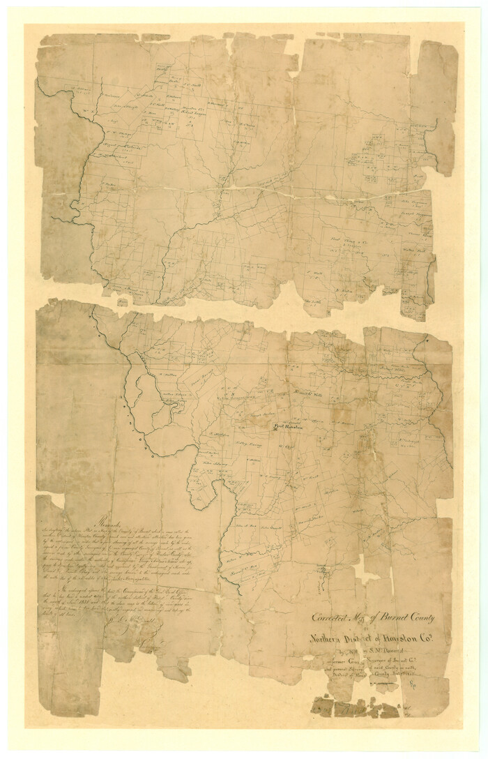 5052, Corrected Map of Burnet County or Northern District of Houston County, General Map Collection