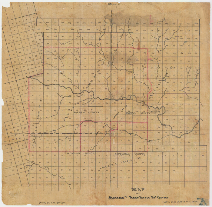 5064, Map of Alabama and Texas Cattle Co's Pasture, Maddox Collection