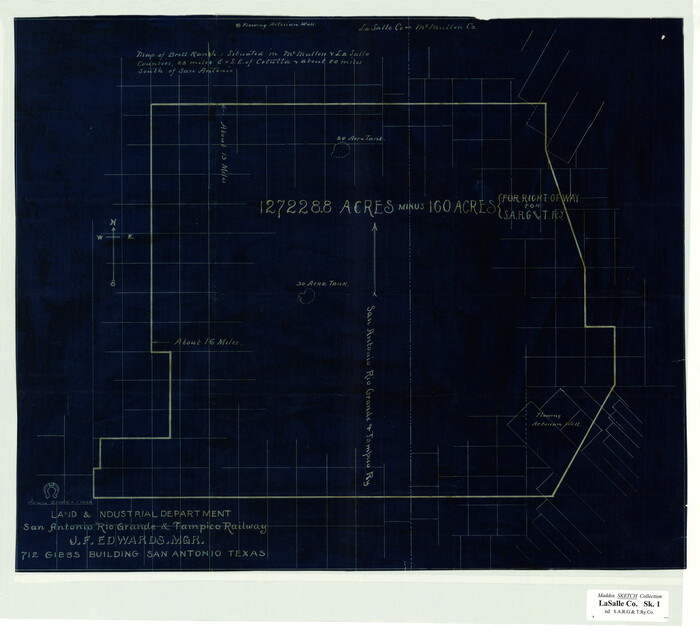 5068, Map of Brett Ranch situated in McMullen & La Salle Counties, Maddox Collection