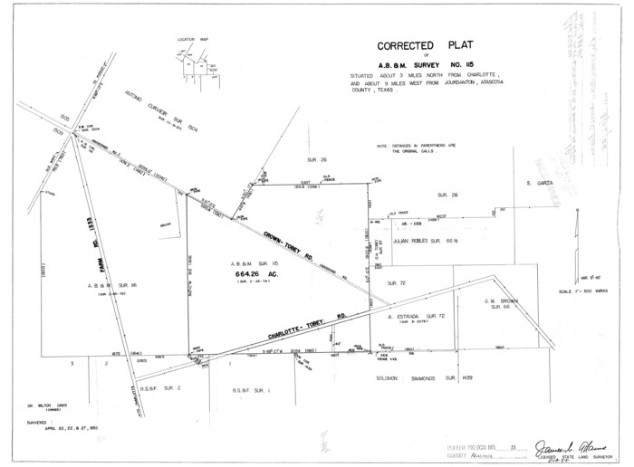 5098, Atascosa County Rolled Sketch 18, General Map Collection