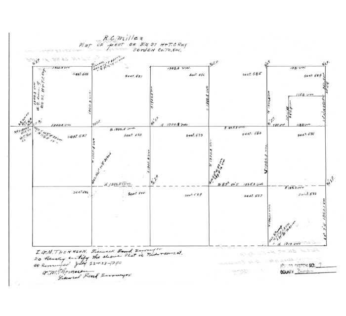 5157, Borden County Rolled Sketch 7, General Map Collection