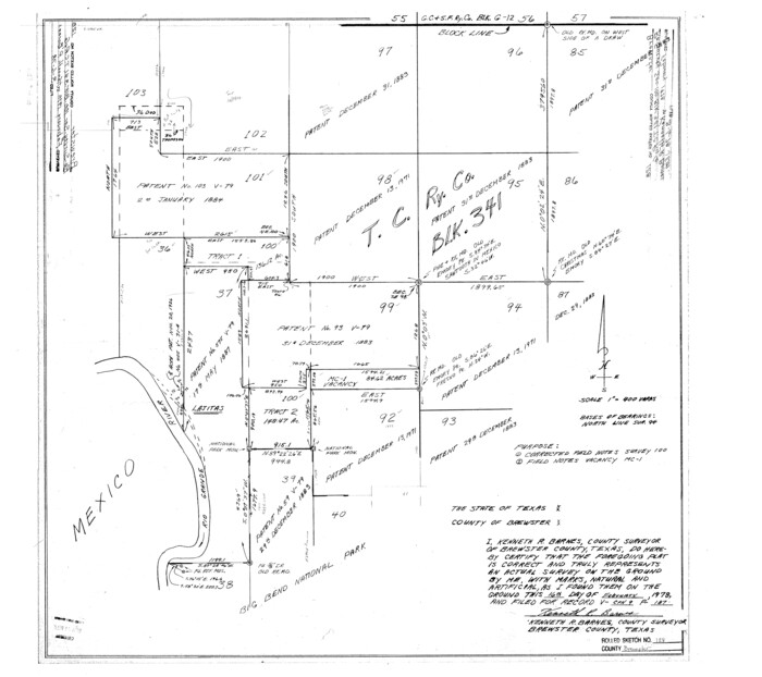 5300, Brewster County Rolled Sketch 128, General Map Collection