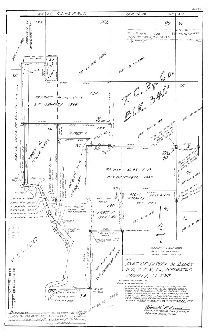 5301, Brewster County Rolled Sketch 129, General Map Collection