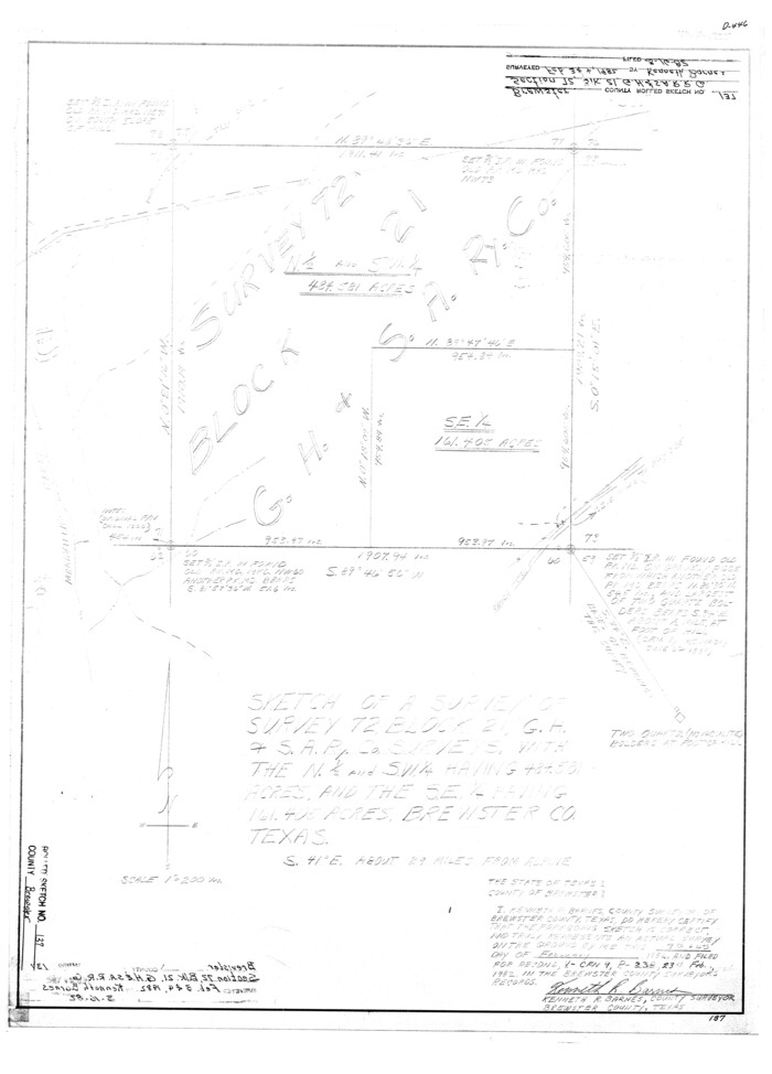 5305, Brewster County Rolled Sketch 137, General Map Collection