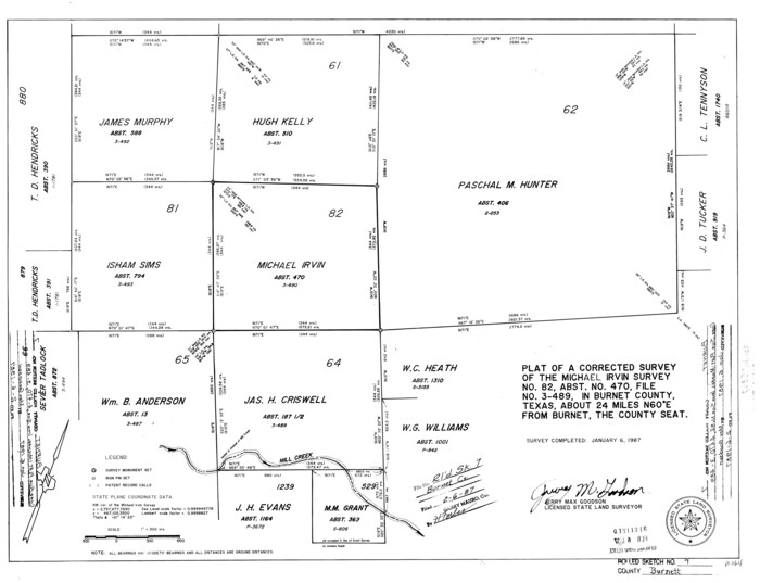 5357, Burnet County Rolled Sketch 7, General Map Collection
