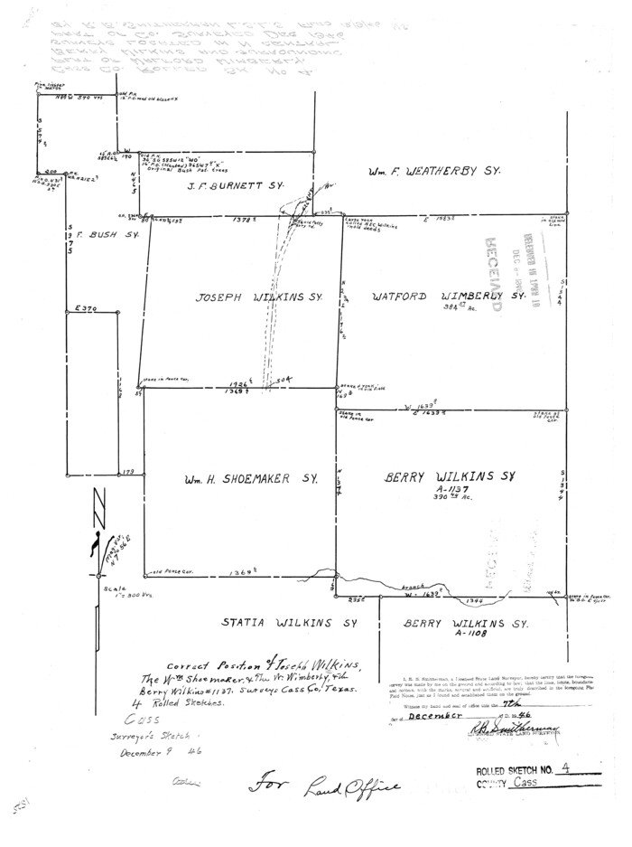 5410, Cass County Rolled Sketch 4, General Map Collection