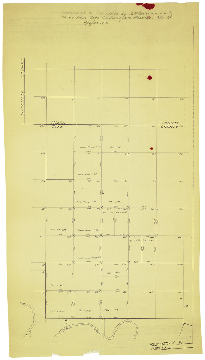 5509, Coke County Rolled Sketch 10, General Map Collection