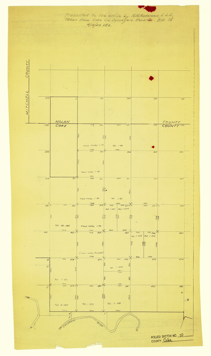 5509, Coke County Rolled Sketch 10, General Map Collection