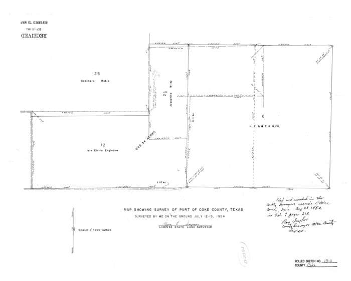 5520, Coke County Rolled Sketch 19A, General Map Collection