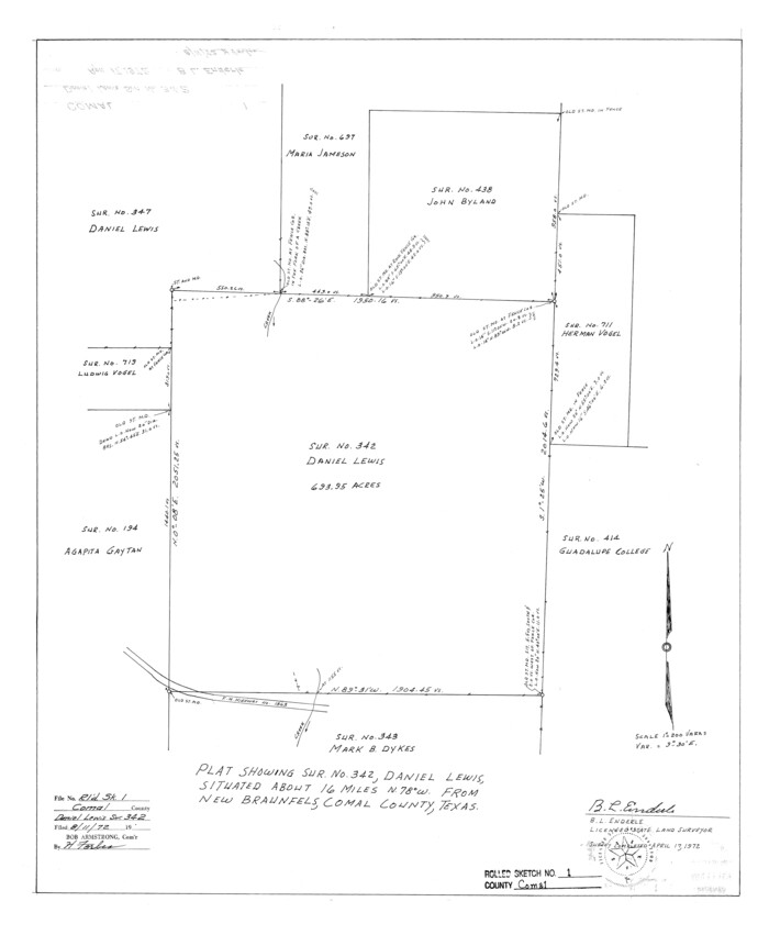 5535, Comal County Rolled Sketch 1, General Map Collection