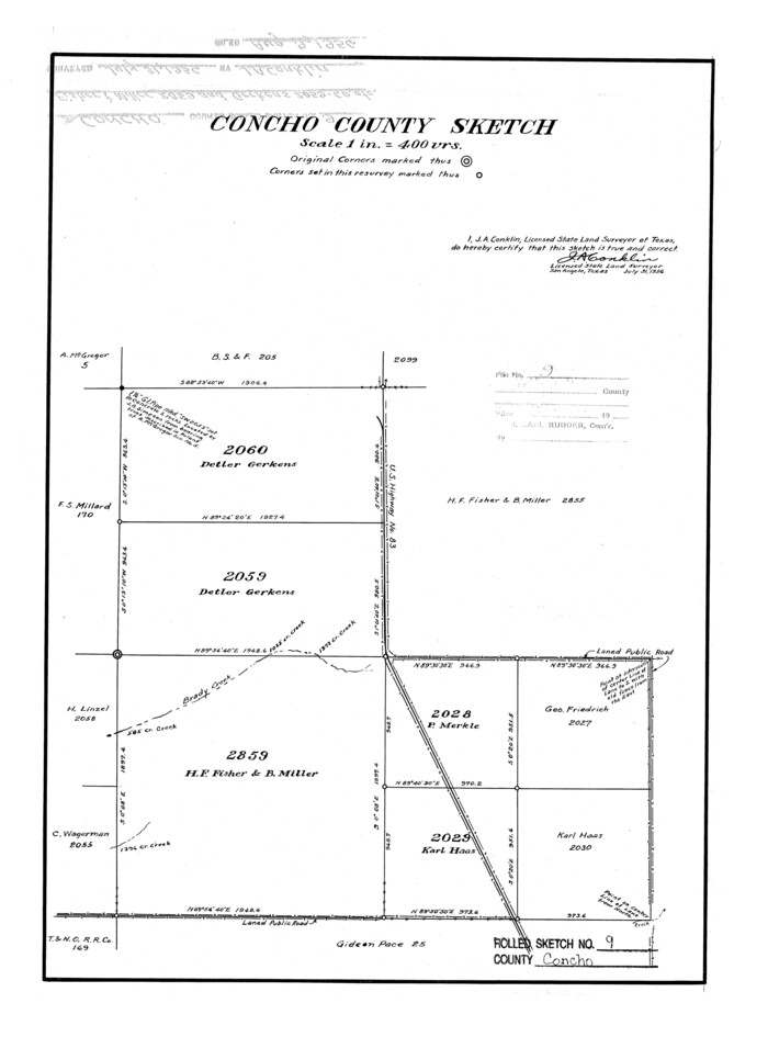 5547, Concho County Rolled Sketch 9, General Map Collection