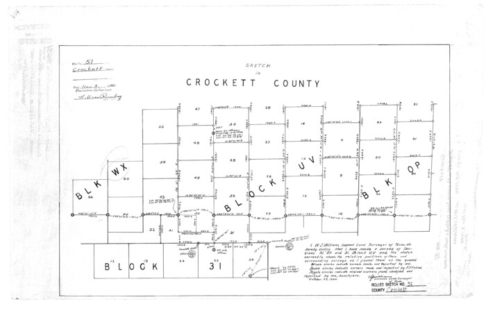 5597, Crockett County Rolled Sketch 51, General Map Collection