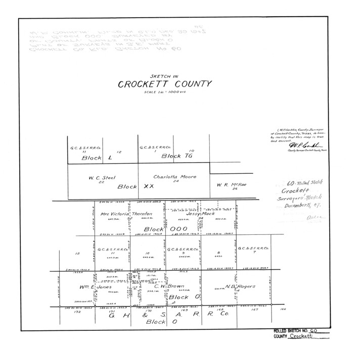 5603, Crockett County Rolled Sketch 60, General Map Collection
