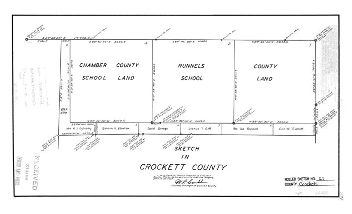 5604, Crockett County Rolled Sketch 61, General Map Collection