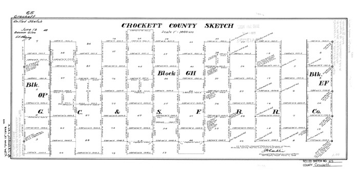 5608, Crockett County Rolled Sketch 65, General Map Collection
