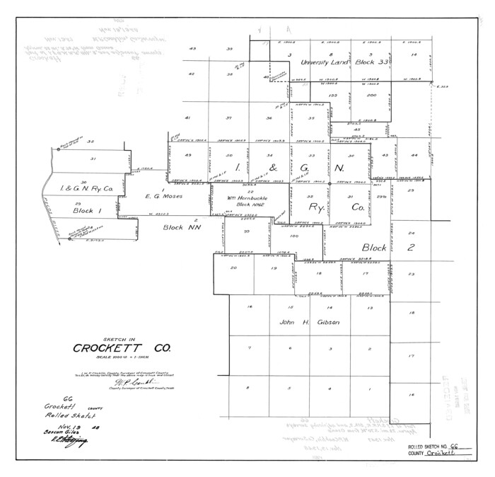 5609, Crockett County Rolled Sketch 66, General Map Collection