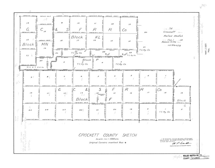 5615, Crockett County Rolled Sketch 74, General Map Collection