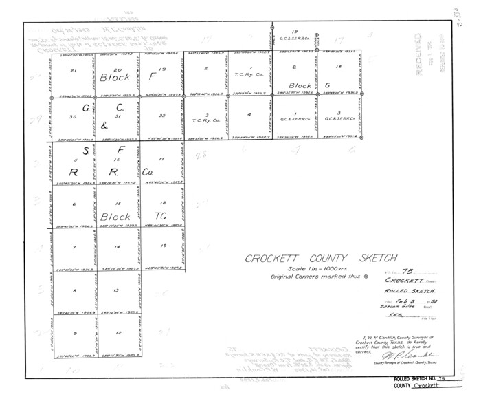 5616, Crockett County Rolled Sketch 75, General Map Collection