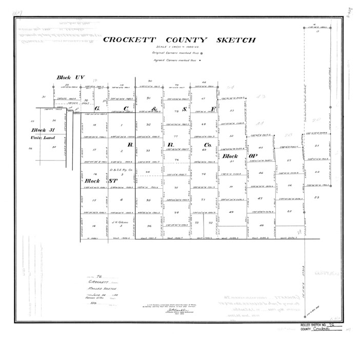 5617, Crockett County Rolled Sketch 76, General Map Collection