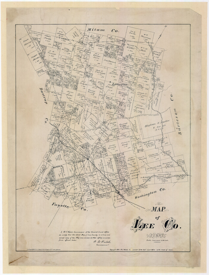 562, Map of Lee County, Texas, Maddox Collection