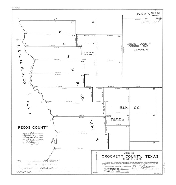 5622, Crockett County Rolled Sketch 82, General Map Collection