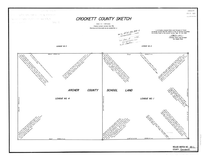 5628, Crockett County Rolled Sketch 88L, General Map Collection