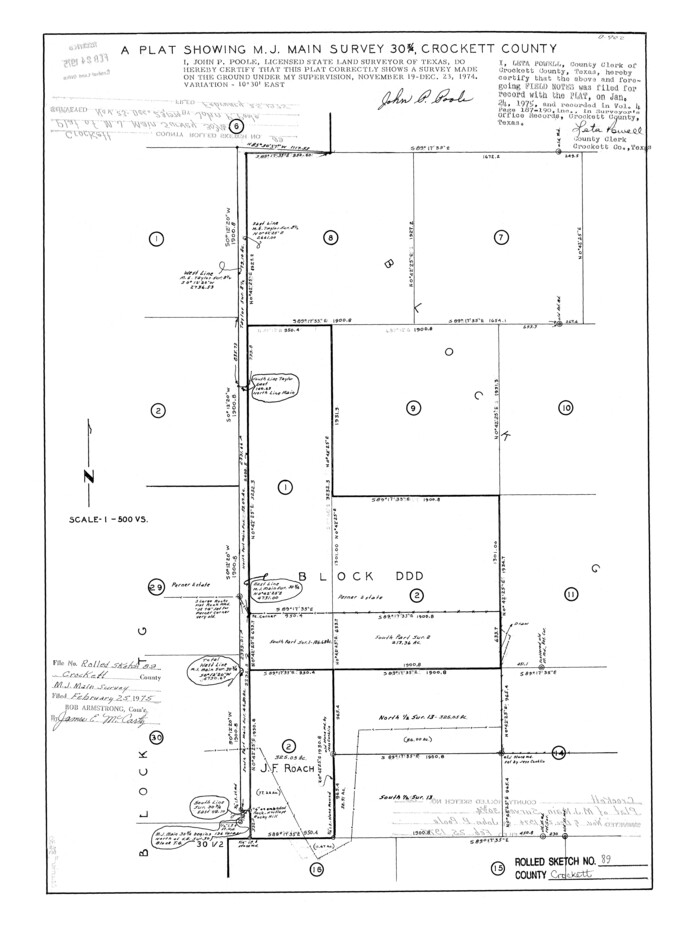 5630, Crockett County Rolled Sketch 89, General Map Collection