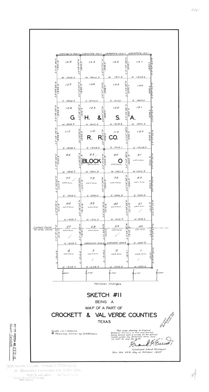 5637, Crockett County Rolled Sketch FFF-11, General Map Collection