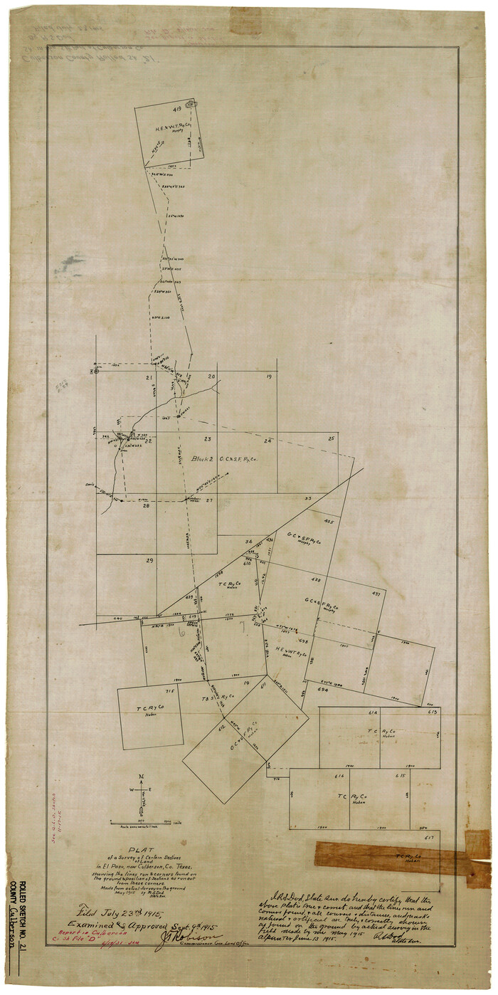 5654, Culberson County Rolled Sketch 21, General Map Collection

