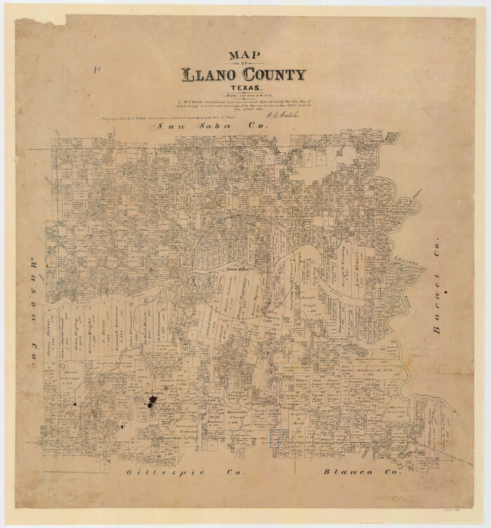 568, Map of Llano County, Texas, Maddox Collection