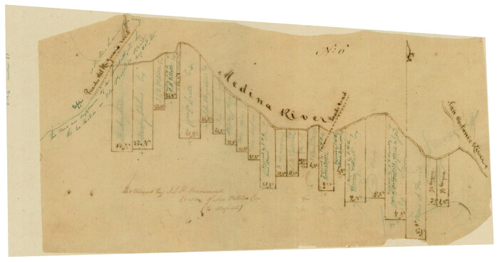 57, [Surveys in the Bexar District along the Medina River west of the San Antonio River], General Map Collection

