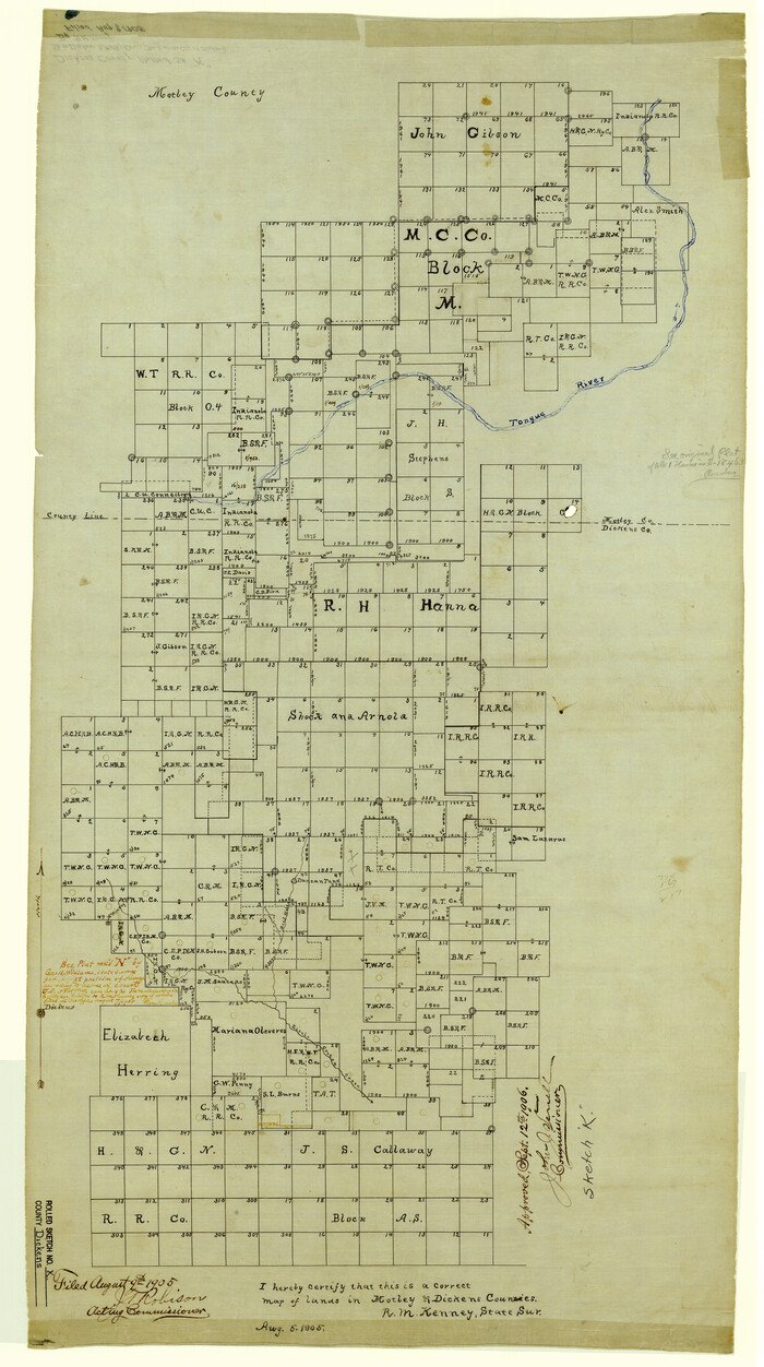 5713, Dickens County Rolled Sketch K, General Map Collection
