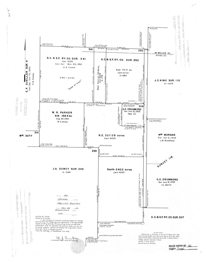 5751, Duval County Rolled Sketch 36, General Map Collection