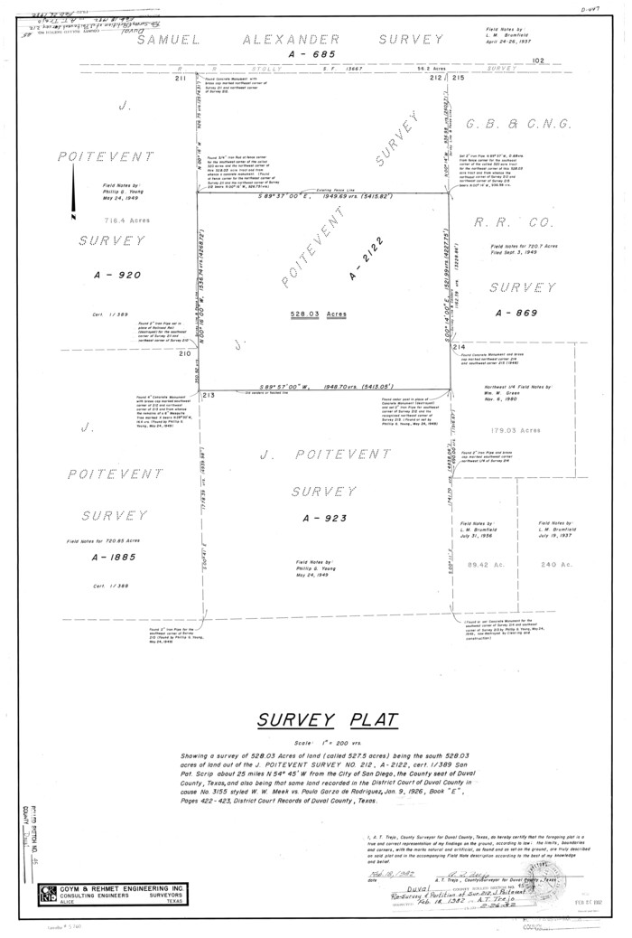 5760, Duval County Rolled Sketch 45, General Map Collection