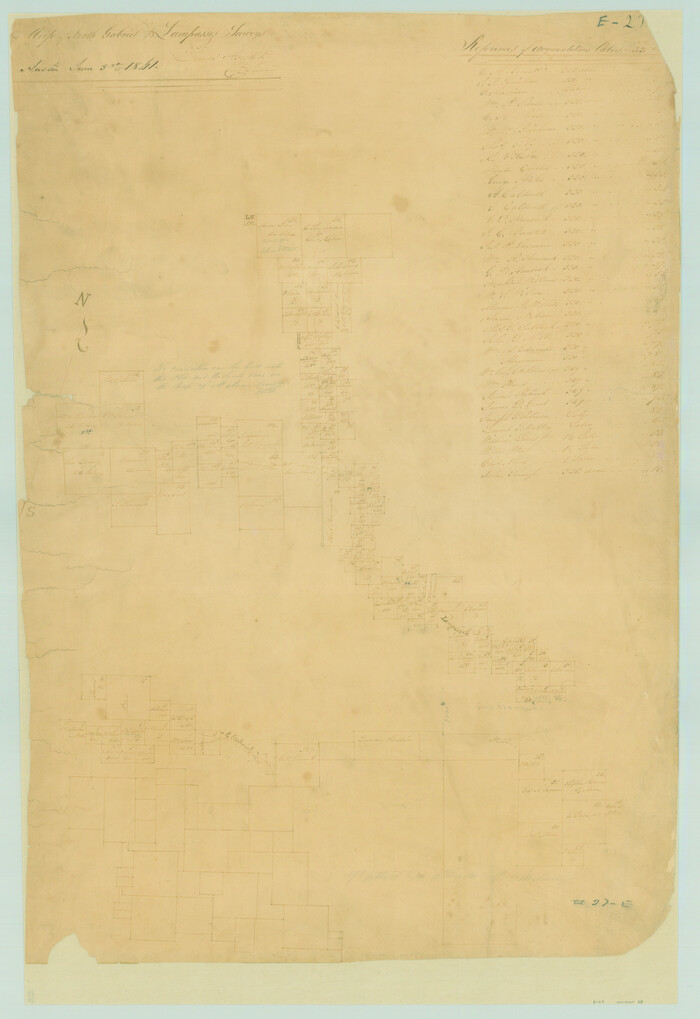 58, Map of San Gabriel & Lampassas [sic] Surveys, General Map Collection