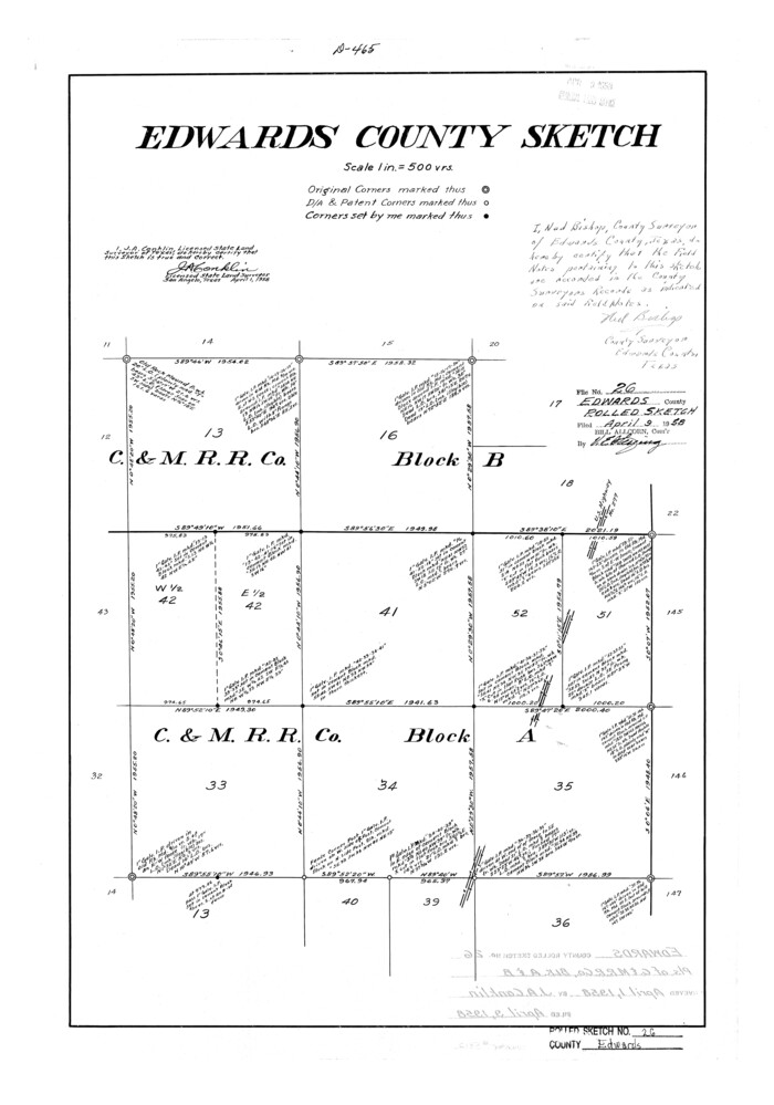 5812, Edwards County Rolled Sketch 26, General Map Collection