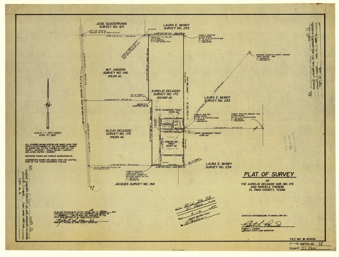 5851, El Paso County Rolled Sketch 58, General Map Collection