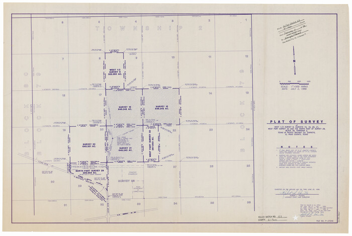5855, El Paso County Rolled Sketch 63, General Map Collection