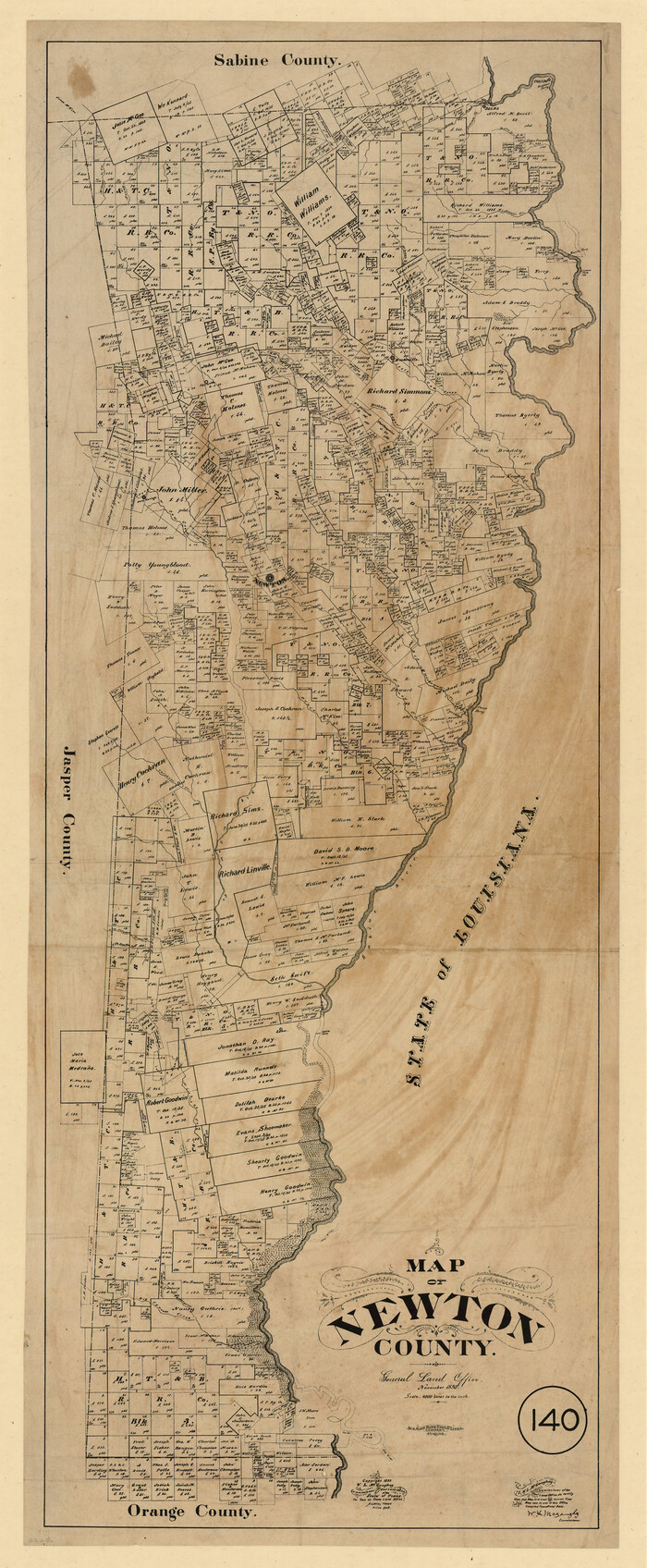 587, Map of Newton County, Texas, Maddox Collection
