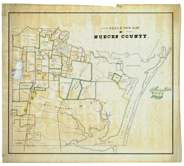 592, Skeleton Map of Nueces County, Maddox Collection