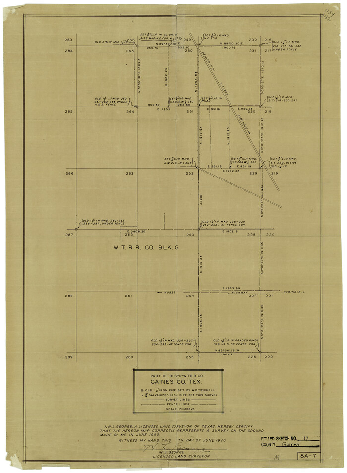 5934, Gaines County Rolled Sketch 17, General Map Collection