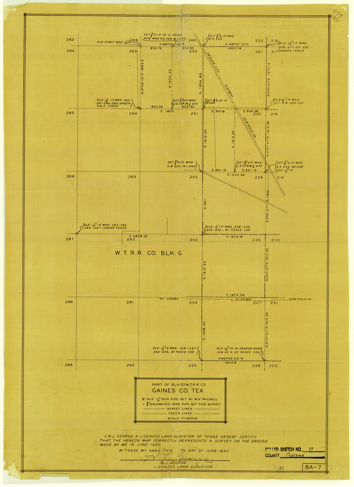 5934, Gaines County Rolled Sketch 17, General Map Collection