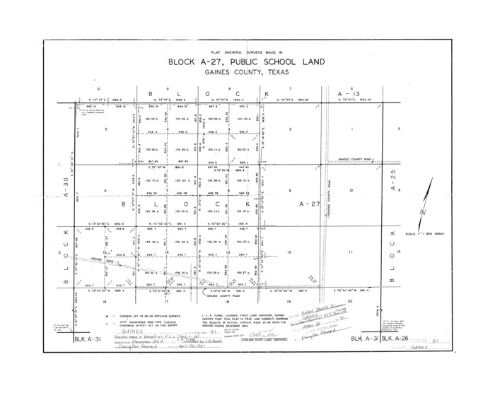 5944, Gaines County Rolled Sketch 31, General Map Collection