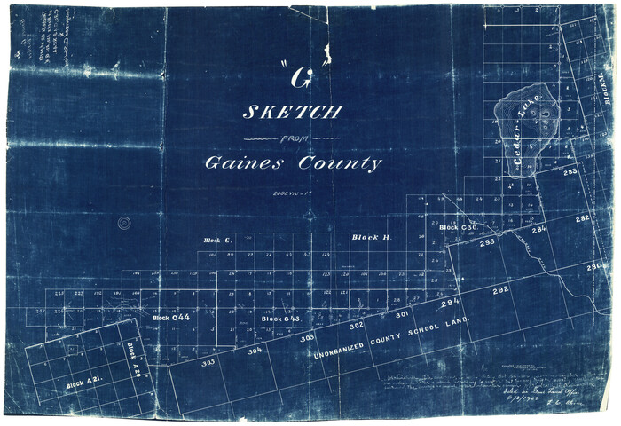 5947, Gaines County Rolled Sketch G3A, General Map Collection