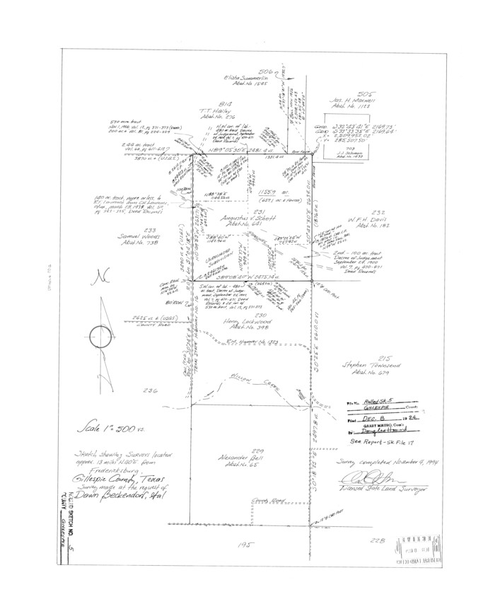6012, Gillespie County Rolled Sketch 5, General Map Collection