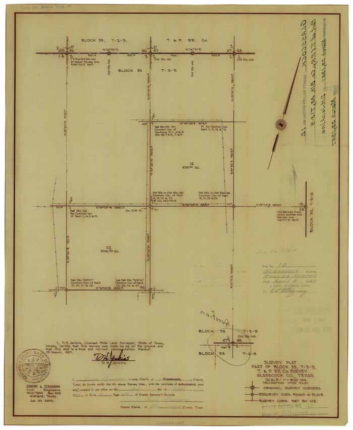6018, Glasscock County Rolled Sketch 12, General Map Collection